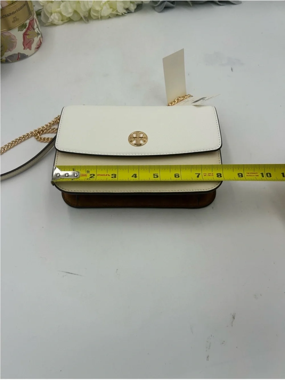 Tory Burch Two-Tone Cream and Beige Chain Crossbody